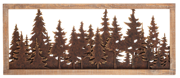 Laser Cut Layered Forest Wall Decor in Rustic Frame by Ganz CB184464