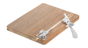 Silver Wine Bottle Rectangle Cutting Board & Spreader (2pc Set) by Ganz CB184939