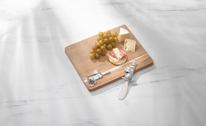 Silver Wine Bottle Rectangle Cutting Board & Spreader (2pc Set) by Ganz CB184939