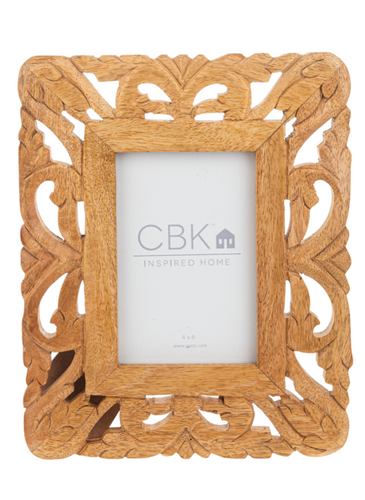 Carved Leaf Scroll 4x6 Picture Frame by Ganz CB184989
