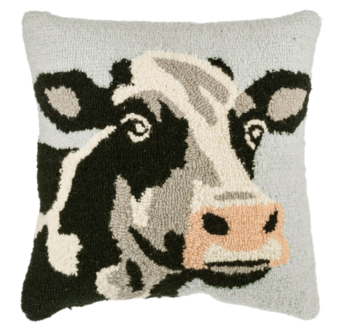 Punch Hook Cow Pillow by Ganz CB185866