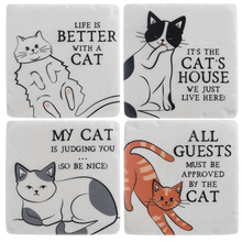 Load image into Gallery viewer, Cat Coaster (4pc set) by Ganz CB186920