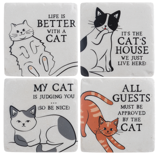 Cat Coaster (4pc set) by Ganz CB186920