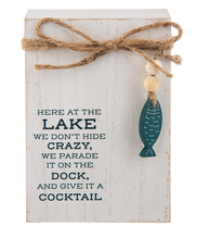 Load image into Gallery viewer, Lake Humor Message Block with Beaded Fish by Ganz CB187301