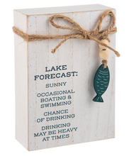 Load image into Gallery viewer, Lake Humor Message Block with Beaded Fish by Ganz CB187301