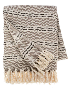 Tan & Black Striped Woven Throw by Ganz CB187563