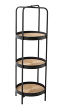 Load image into Gallery viewer, Three Tier Plant Stand with Natural Woven Inlay by Ganz CB187847