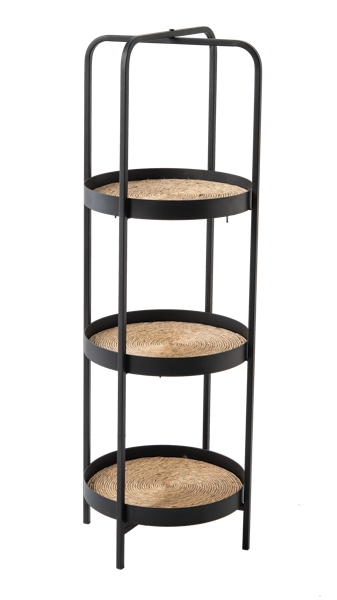 Three Tier Plant Stand with Natural Woven Inlay by Ganz CB187847