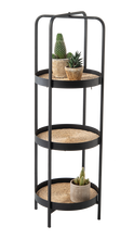 Load image into Gallery viewer, Three Tier Plant Stand with Natural Woven Inlay by Ganz CB187847