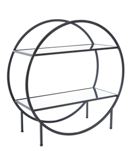 Round Two Tier Shelf with Mirrors by Ganz CB189359