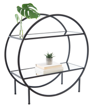 Load image into Gallery viewer, Round Two Tier Shelf with Mirrors by Ganz CB189359