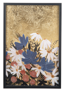 Painted Flowers with Gold Background Wall Decor by Ganz CB195688
