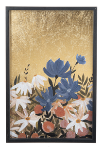 Painted Flowers with Gold Background Wall Decor by Ganz CB195688
