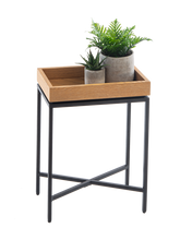 Load image into Gallery viewer, Natural Wood Inlay Tray Top Plant Stand (Small) by Ganz CB195785S
