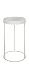 Load image into Gallery viewer, White Scallop Plant Stand with Mirror Top (2pc set) by Ganz CB196526