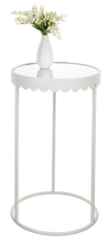 Load image into Gallery viewer, White Scallop Plant Stand with Mirror Top (2pc set) by Ganz CB196526