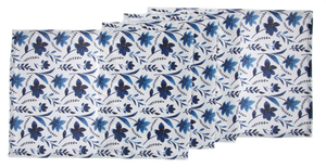 Blue & White Watercolor Floral Table Runner  by Ganz CB196711