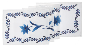 Blue & White Watercolor Floral Table Runner  by Ganz CB196711