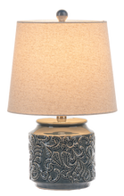 Load image into Gallery viewer, Blue Embossed Accent Lamp by Ganz CB199063