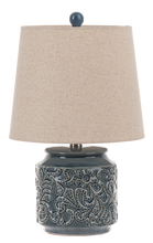 Load image into Gallery viewer, Blue Embossed Accent Lamp by Ganz CB199063