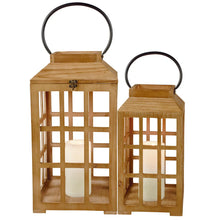 Load image into Gallery viewer, Wooden Lantern 2pc Set by OneCoast 116729
