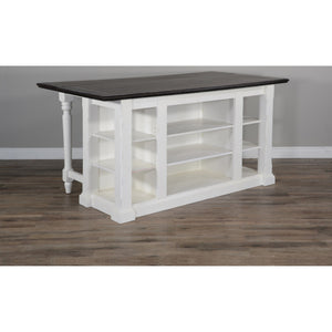 Carriage House Kitchen Island Table with Drop Leaf by Sunny Designs 1016EC-B 1016EC-T