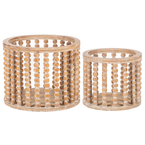 Beaded Open Slat Planter (2pc set) by Ganz CG179440