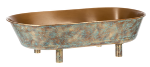 Gold Patina Oval Mod Tub Planter on Stand (2pc set) by Ganz CG179445