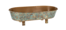 Load image into Gallery viewer, Gold Patina Oval Mod Tub Planter on Stand (2pc set) by Ganz CG179445