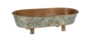 Gold Patina Oval Mod Tub Planter on Stand (2pc set) by Ganz CG179445