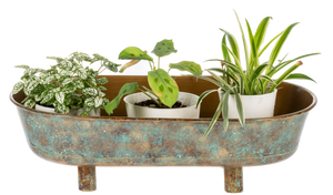 Gold Patina Oval Mod Tub Planter on Stand (2pc set) by Ganz CG179445
