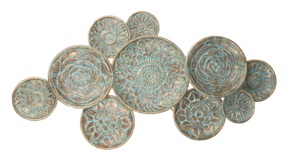 Gold Patina Embossed Multi Flower Wall Decor by Ganz CG179446