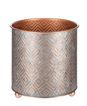 Load image into Gallery viewer, Copper Finish Embossed Diamond Planter (2pc set) by Ganz CG179468