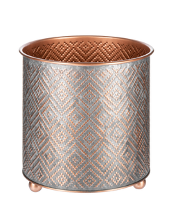 Copper Finish Embossed Diamond Planter (2pc set) by Ganz CG179468