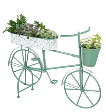 Load image into Gallery viewer, Sage &amp; White Bike Plant Stand by Ganz CG180225