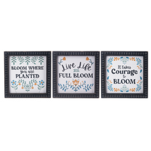 Load image into Gallery viewer, Boho Florals &amp; Text Wall Decor w/ Beaded Frame by Ganz CG184215