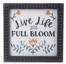 Load image into Gallery viewer, Boho Florals &amp; Text Wall Decor w/ Beaded Frame by Ganz CG184215