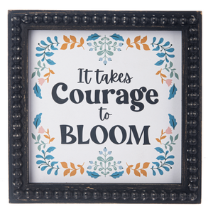 Boho Florals & Text Wall Decor w/ Beaded Frame by Ganz CG184215