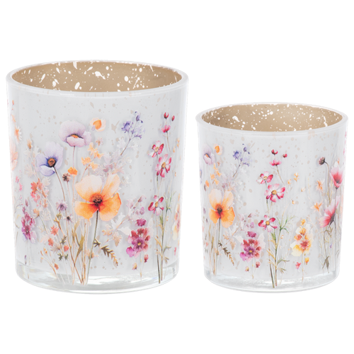 Wildflower Tealight / Votive Holder (2pc set) by Ganz CG187901