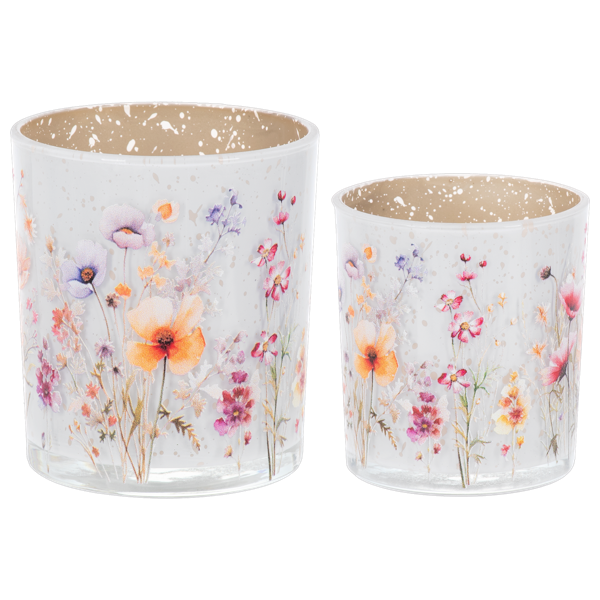 Wildflower Tealight / Votive Holder (2pc set) by Ganz CG187901