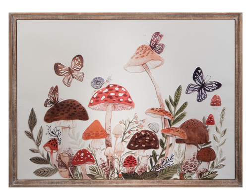 Framed Embossed Mushroom Wall Decor by Ganz CG188036