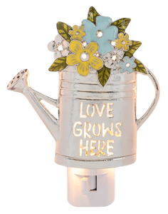 Watering Can with Flowers Night Light by Ganz CG188203