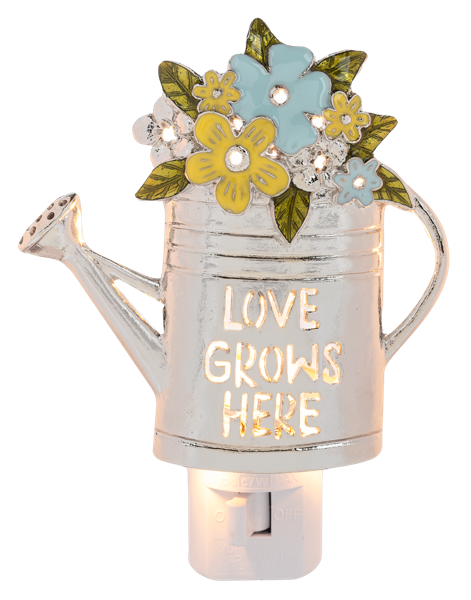 Watering Can with Flowers Night Light by Ganz CG188203