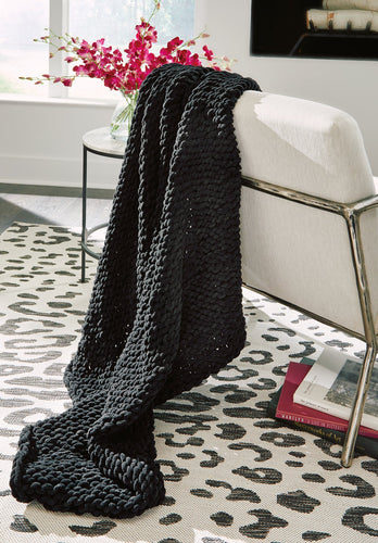 Chaddon Throw by Ashley Furniture A1001061 Black