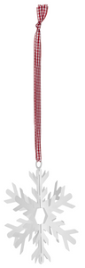 Snowflake Ornament with Red & White Gingham Ribbon (6pc ppk) by Ganz CX178217