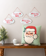 Load image into Gallery viewer, Punch Hook Santa Pillow by Ganz CX186696