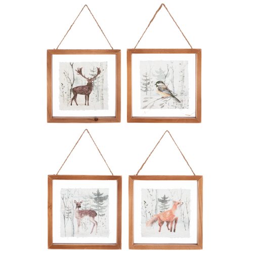 Woodland Animal Wall Decor in Floating Frame by Ganz CX186783