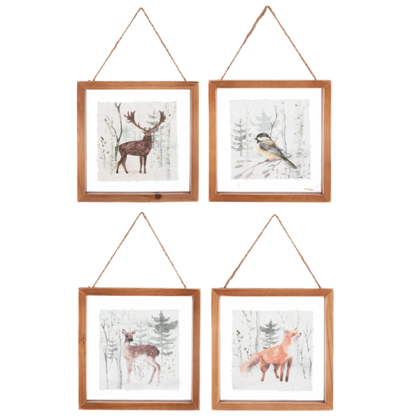 Woodland Animal Wall Decor in Floating Frame by Ganz CX186783