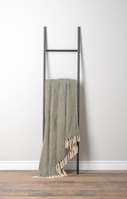 Load image into Gallery viewer, Green &amp; Natural Chevron Woven Throw by Ganz CX187127