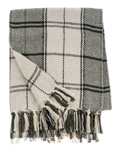 Green Plaid Woven Throw by Ganz CX195003
